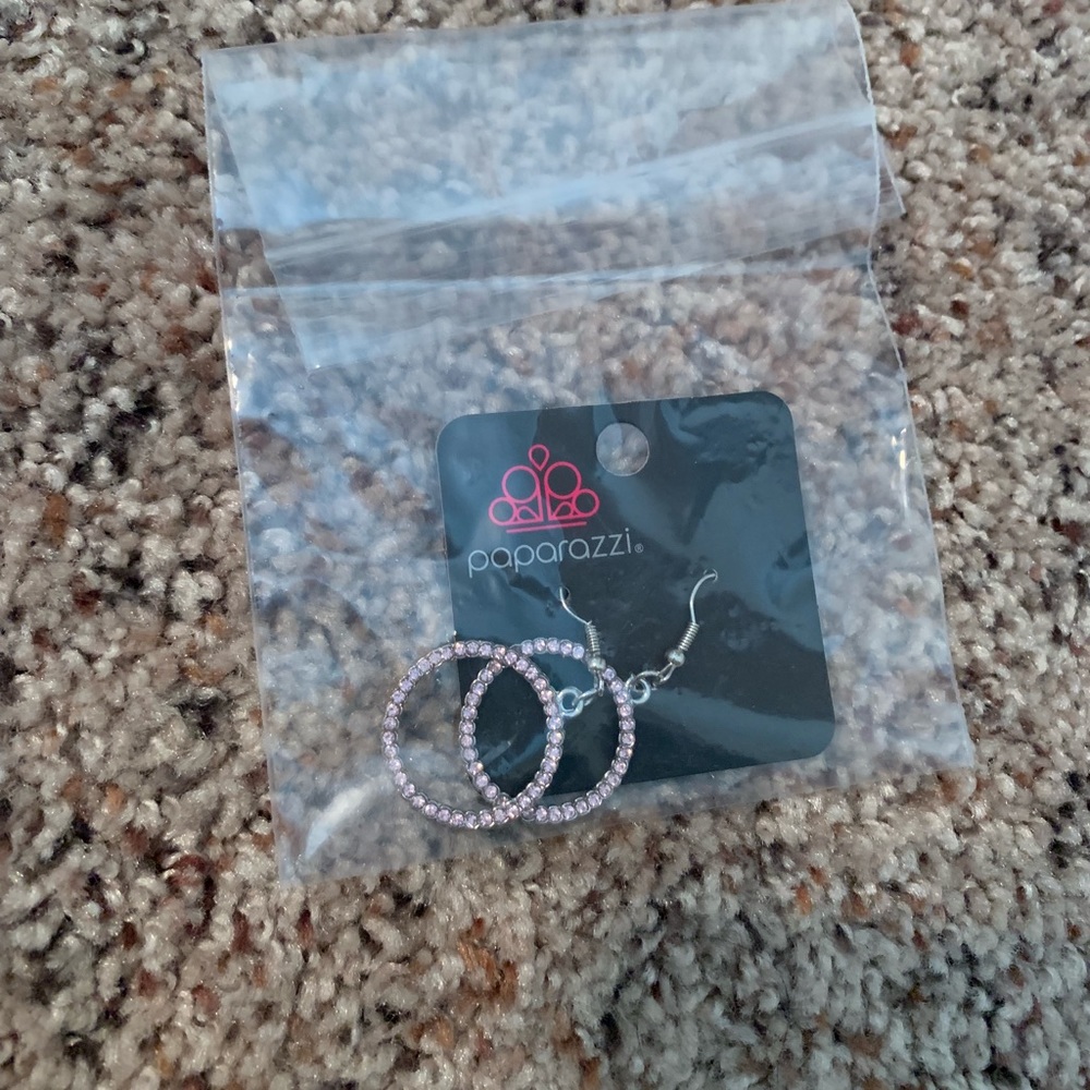 Paparazzi pink bling earrings new